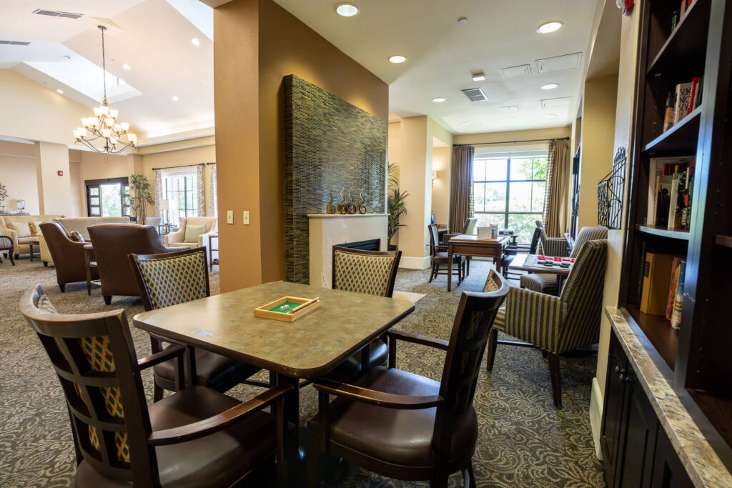 Library Corner with Reading Space at Assisted Living Facilities in San Antonio