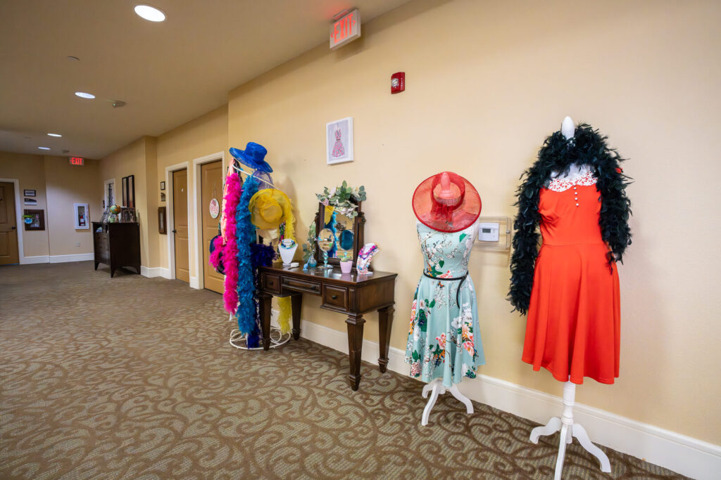 Creative Activity Display Hallway at Assisted Living in San Antonio Texas