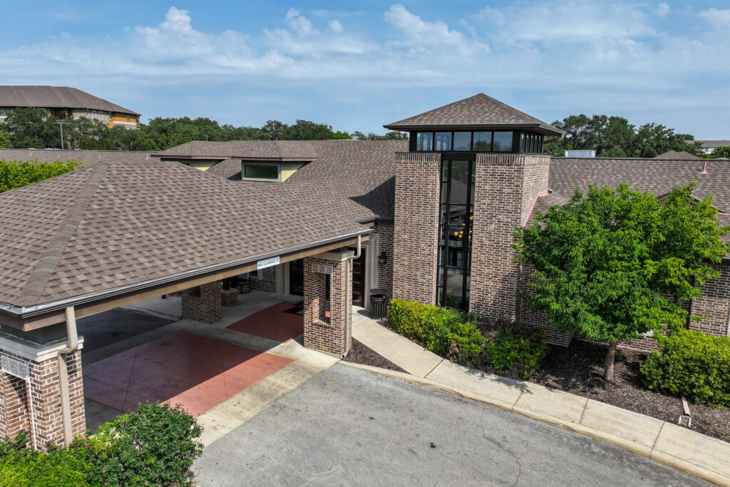 Modern Brick Facility Exterior at Assisted Living in San Antonio