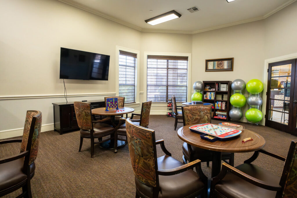Activity Room With Games at Memory Care San Antonio Texas
